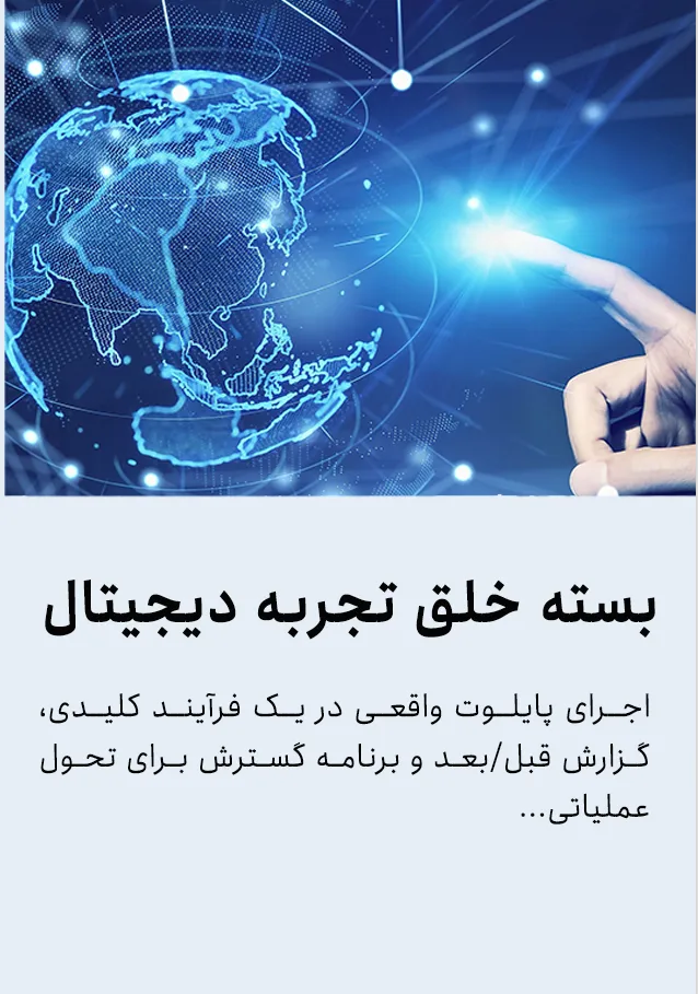بسته خلق تجربه دیجیتال – اجرای پایلوت واقعی در فرآیندهای کلیدی، گزارش قبل/بعد و برنامه گسترش برای تحول دیجیتال صنعتی