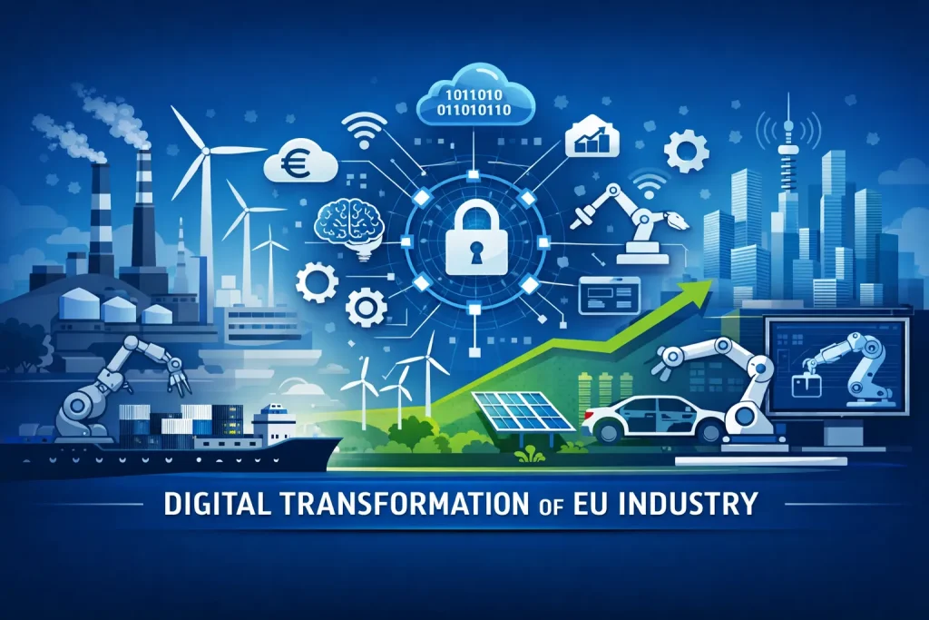 تحول دیجیتال صنعتی اتحادیه اروپا | استراتژی کمیسیون اروپا | آفرینش سامانه مهر 8 تحول دیجیتال صنعتی اتحادیه اروپا و استراتژی صنعتی کمیسیون اروپا